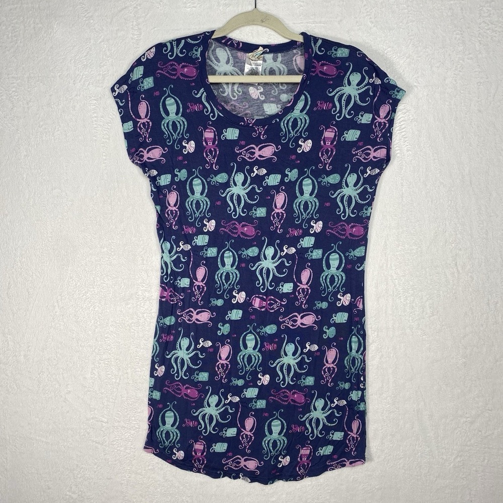 Nite Nite Munki Munki Nightie Nightgown Pajamas‎  Octopus Sleepshirt Size S